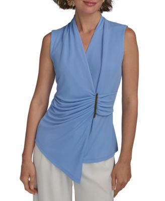 Donna Karan New York - Petite Asymmetric Sleeveless Knit Top