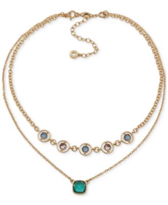 Anne Klein - 2-Pc. Multi-Stone Crystal Pendant Necklace