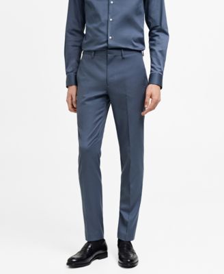 MANGO - Men's Stretch Fabric EU Super Slim-Fit Suit Pants