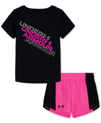 Under Armour - Toddler & Little Girls T-Shirt & Mesh Shorts, 2 Piece Set