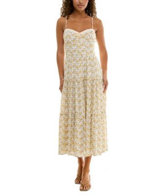 Trixxi - Juniors' Floral Print Sleeveless Midi Dress