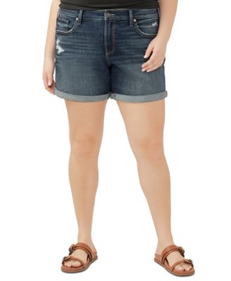 Silver Jeans Co. - Plus Size Boyfriend Mid-Rise Luxe Stretch Shorts
