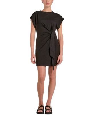 Elan - Women's Side Tie Cotton Mini Dress