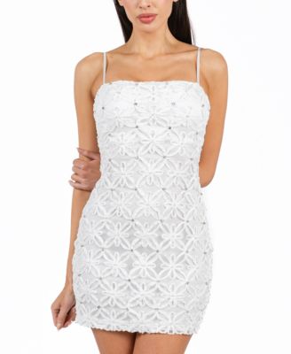 Alex & Sophia - Juniors' Embellished Soutache Bodycon Dress