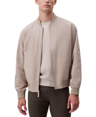 Calvin Klein - Men's Relaxed Fit Seersucker Zip-Front Bomber Jacket