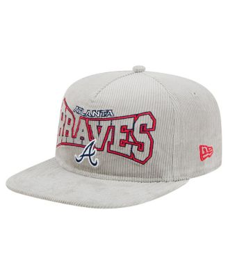 New Era - Men's Gray Atlanta Braves Corduroy Golfer Snapback Hat