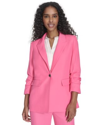 Calvin Klein - Women's One-Button 3/4-Sleeve Blazer
