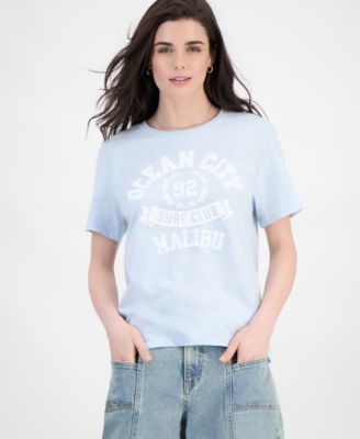 Love Tribe - Juniors' Ocean City Graphic-Print Crewneck Tee