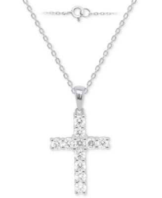 Forever Grown Diamonds - Lab Grown Diamond Cross 18" Pendant Necklace (1 ct. t.w.)