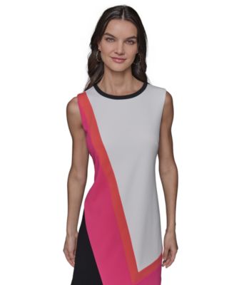KARL LAGERFELD PARIS - Women's Scuba A-Line Colorblocked Dress