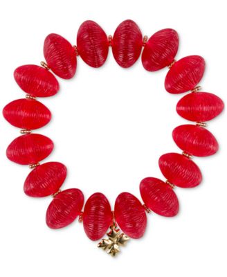 Patricia Nash - Gold-Tone Large Red Bead Stretch Bracelet