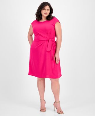 Connected - Plus Size Side-Tie Cap-Sleeve Sheath Dress