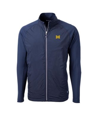Cutter & Buck - Men's Navy Michigan Wolverines Adapt Eco Knit Full-Zip Jacket