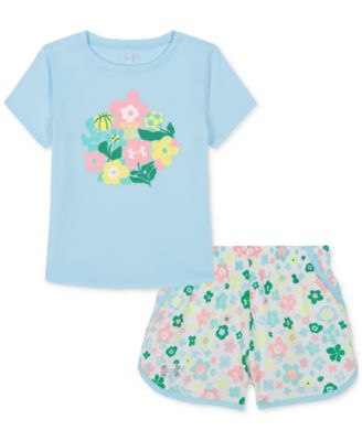Under Armour - Toddler & Little Girls T-Shirt & Printed Woven Shorts, 2 Piece Set