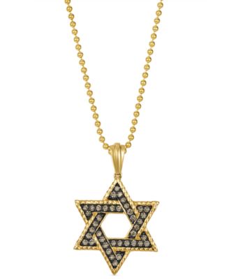 Le Vian - Men's Chocolate Diamond Star Of David 24" Pendant Necklace (1/2 ct. t.w.) in 14k Gold