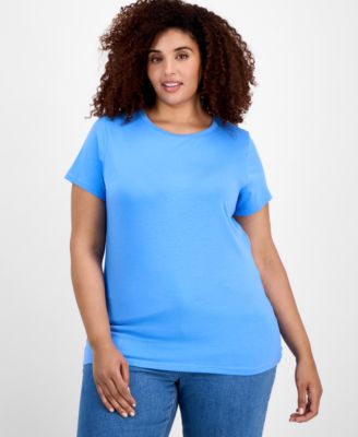 Aveto - Plus Size Basic Crewneck Short-Sleeve T-Shirt