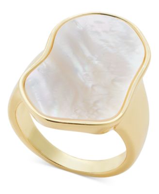 I.N.C. International Concepts - Gold-Tone Mother-of-Pearl Statement Ring