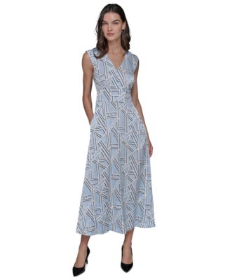 KARL LAGERFELD PARIS - Women's Printed Cotton Maxi Dress