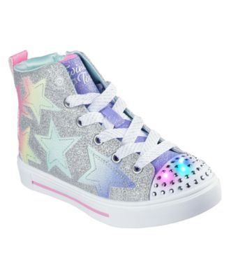 Skechers - Little Girls Twinkle Toes: Twinkle Sparks - Stellar Star High Top Light-Up Casual Sneakers from Finish Line