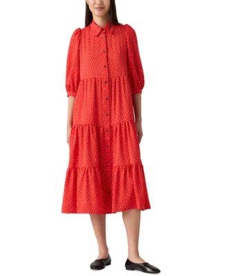 Levi's - Women's Cynthia Puff-Sleeve Tiered Midi Dress