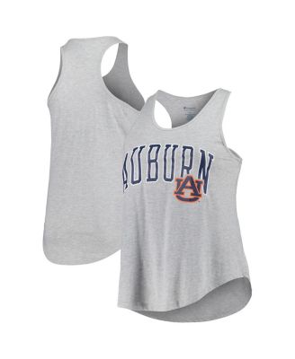 Profile - Women's Heather Gray Auburn Tigers Arch Logo Racerback Scoop Neck Tank Top