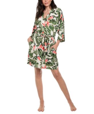 Linea Donatella - Women's Toucan Printed Wrap Robe