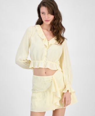 GUESS - Women's Long-Sleeve Button-Front Shaelo Top