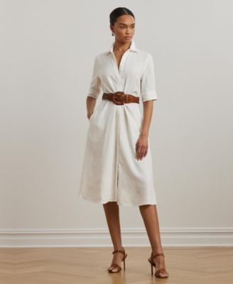Lauren Ralph Lauren - Petite Tie-Front Linen Shirtdress