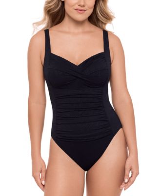 Swim Solutions - Women's Twist-Bodice Tummy-Control Swimsuit