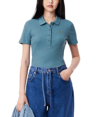 LACOSTE USA - Women's Cotton Slim-Fit Short-Sleeve Polo Tee