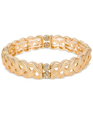 Patricia Nash - Gold-Tone Pav&eacute; Fireball Rope Stretch Bracelet