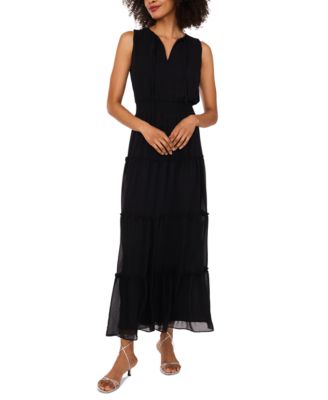 1.STATE - Women's Split-Neck Sleeveless Maxi Dress