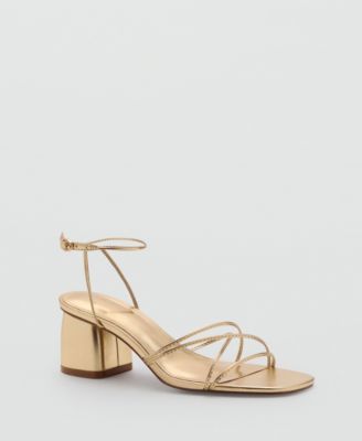 MANGO - Women's Crossed Strap Heeled Sandals