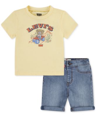 Levi's - Baby Boys Four Wheeler T-Shirt & Denim Shorts, 2 Piece Set