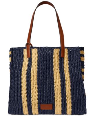 Lauren Ralph Lauren - Striped Woven Straw Extra Large Wilow Tote Bag
