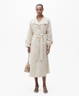 MANGO - Women's Oversized Cotton Trench Coat