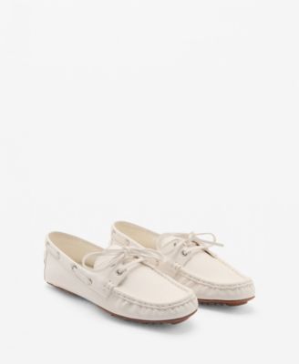 MANGO - Women's Laces Leather Boat Shoes