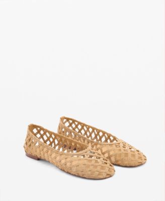 MANGO - Women's Natural Fiber Ballerinas Shoes