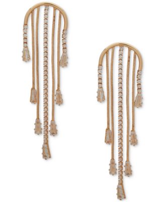 Anne Klein - Gold-Tone Cubic Zirconia Snake Chain Chandelier Earrings