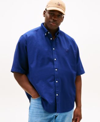 Tommy Hilfiger - Men's Big & Tall Relaxed Fit Short Sleeve Button-Down Garment Dyed Oxford Shirt