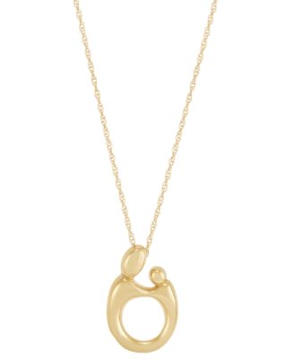 Macy's - Polished Mother & Child Pendant 18" Necklace in 10k Gold