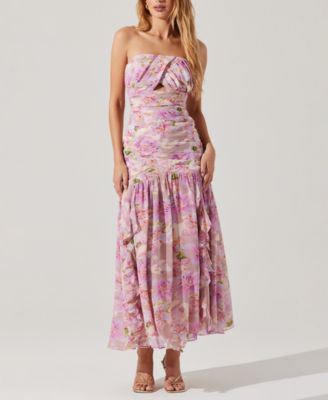 ASTR the Label - Women's Estefany Floral-Print Strapless Maxi Dress