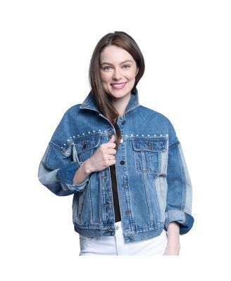 G-III Sports by Carl Banks - Women's Philadelphia Phillies Victory Oversized Button-Up Denim Jacket