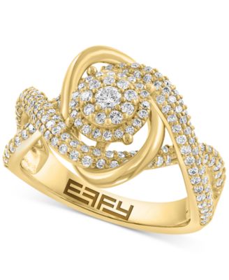 EFFY Collection - Diamond Swirl Halo Statement Ring (3/4 ct. t.w.) in 14k Yellow Gold