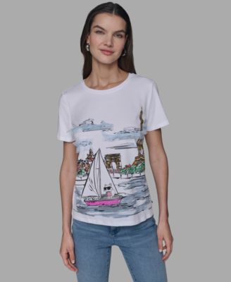 KARL LAGERFELD PARIS - Petite Sailing Choupette Crewneck Tee