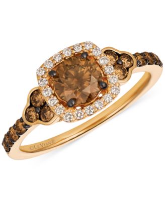 Le Vian - Chocolatier&reg; Chocolate Diamond & Vanilla Diamond Ring (1-1/6 ct. t.w.) in 14k Rose Gold