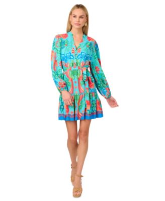 Adrianna - Women's Printed Long-Sleeve Dress