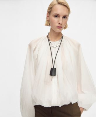 MANGO - Women's Gathered Semi-Transparent Jacket