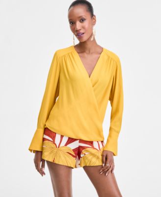 I.N.C. International Concepts - Women's Surplice Long-Sleeve Blouse