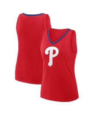 Logo Athletic - Women's Red Philadelphia Phillies Stellar Win V-Neck Tank Top